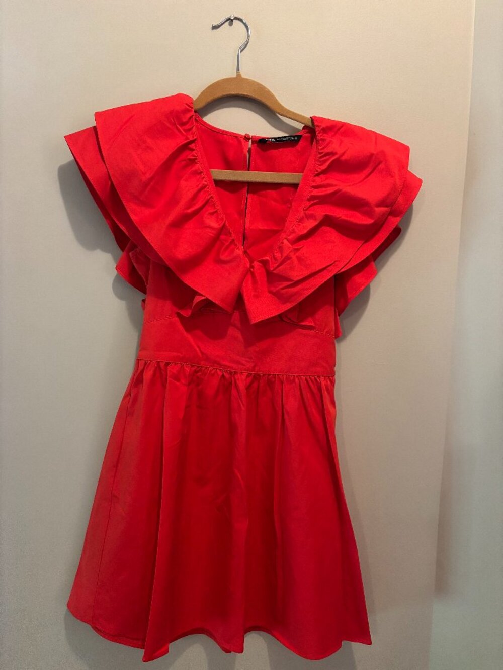 Zara Red Ruffle Mini Dress